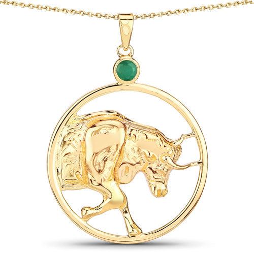 0.23 Carat Genuine Emerald .925 Sterling Silver Pendant by Bids.com