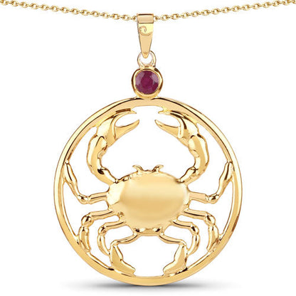0.33 Carat Genuine Ruby .925 Sterling Silver Pendant  DestGlow