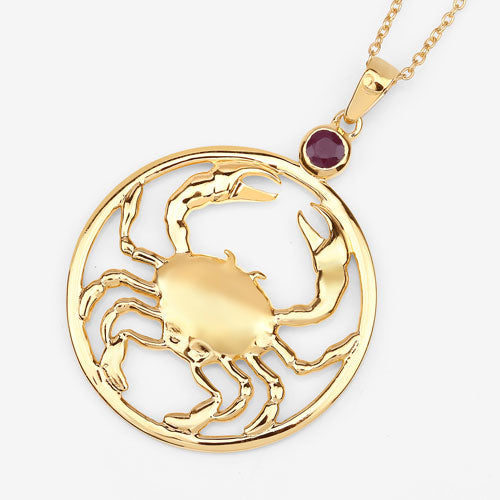 0.33 Carat Genuine Ruby .925 Sterling Silver Pendant  DestGlow
