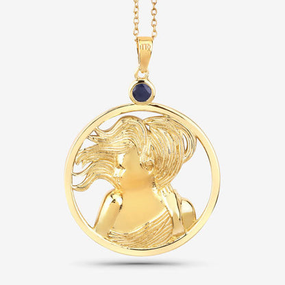 0.27 Carat Genuine Blue Sapphire .925 Sterling Silver Pendant by Bids.com