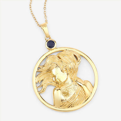 0.27 Carat Genuine Blue Sapphire .925 Sterling Silver Pendant by Bids.com