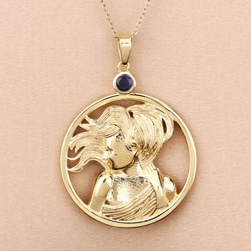 0.27 Carat Genuine Blue Sapphire .925 Sterling Silver Pendant by Bids.com