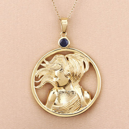 0.27 Carat Genuine Blue Sapphire .925 Sterling Silver Pendant by Bids.com