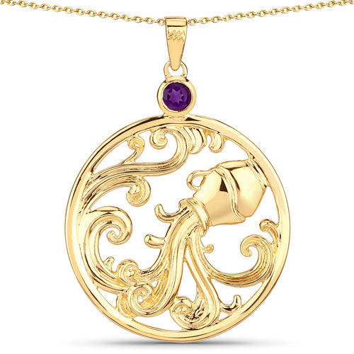 0.24 Carat Genuine Amethyst .925 Sterling Silver Pendant by Bids.com