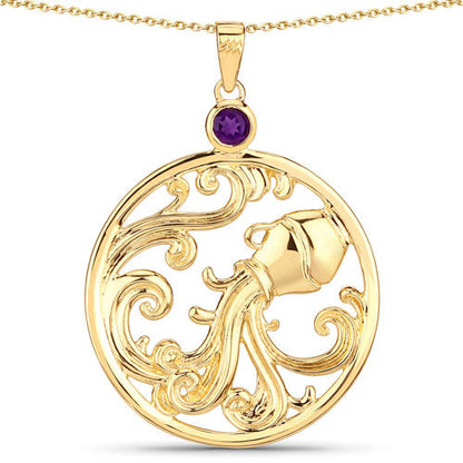 0.24 Carat Genuine Amethyst .925 Sterling Silver Pendant by Bids.com