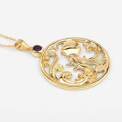 0.24 Carat Genuine Amethyst .925 Sterling Silver Pendant by Bids.com