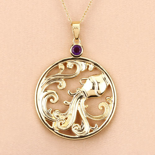 0.24 Carat Genuine Amethyst .925 Sterling Silver Pendant by Bids.com