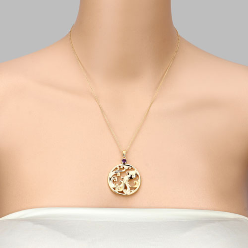 0.24 Carat Genuine Amethyst .925 Sterling Silver Pendant by Bids.com