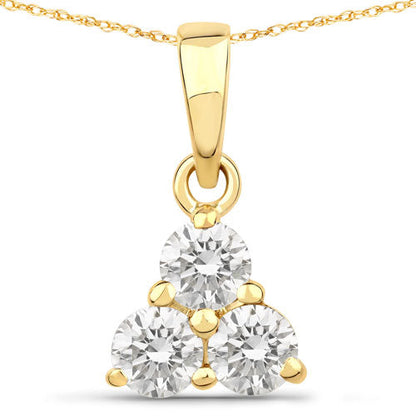 0.51 Carat Genuine Lab Grown Diamond 14K Yellow Gold Pendant  DestGlow