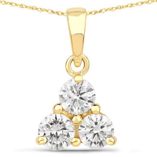 0.75 Carat Genuine Lab Grown Diamond 14K Yellow Gold Pendant by Bids.com