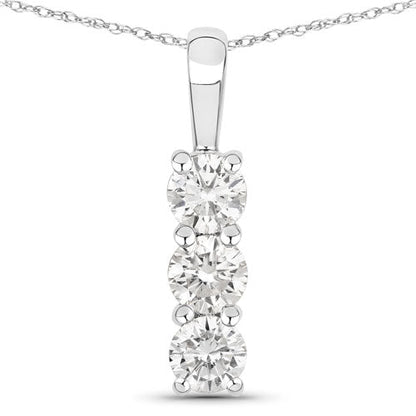 0.51 Carat Genuine Lab Grown Diamond 14K White Gold Pendant  DestGlow