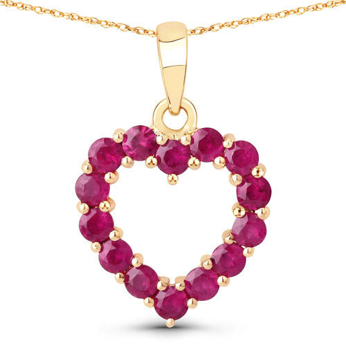 0.43 Carat Genuine Ruby 10K Yellow Gold  Pendant  DestGlow