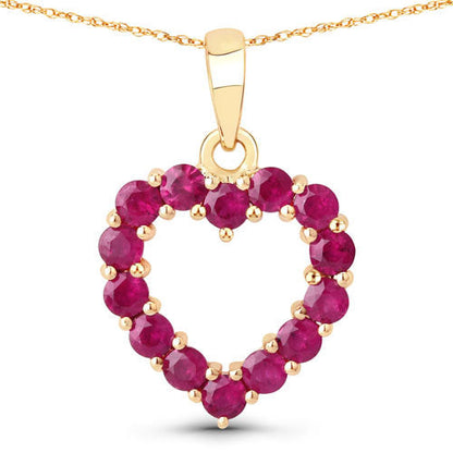0.43 Carat Genuine Ruby 10K Yellow Gold  Pendant  DestGlow