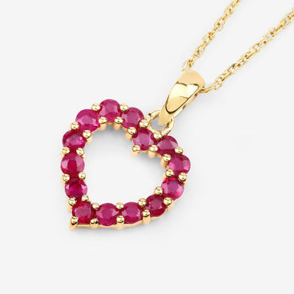 0.43 Carat Genuine Ruby 10K Yellow Gold  Pendant  DestGlow