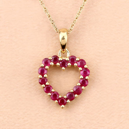 0.43 Carat Genuine Ruby 10K Yellow Gold  Pendant  DestGlow
