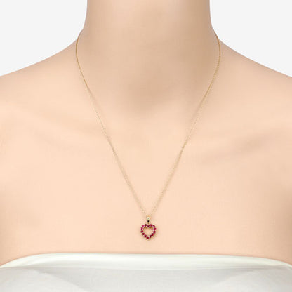 0.43 Carat Genuine Ruby 10K Yellow Gold  Pendant  DestGlow