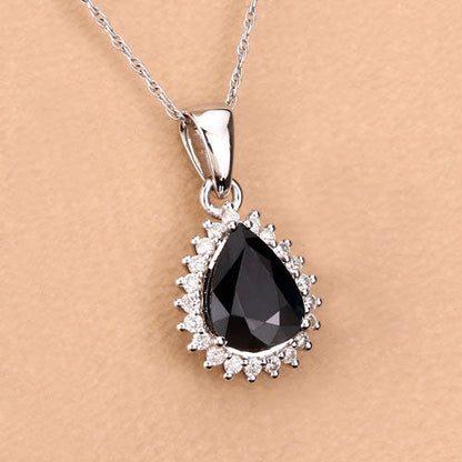 2.09 Carat Genuine Blue Sapphire and White Diamond 14K White Gold Pendant by Bids.com