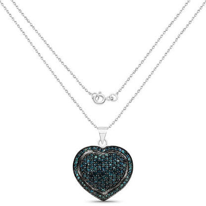 1.25 Carat Genuine Blue Diamond .925 Sterling Silver Pendant by Bids.com