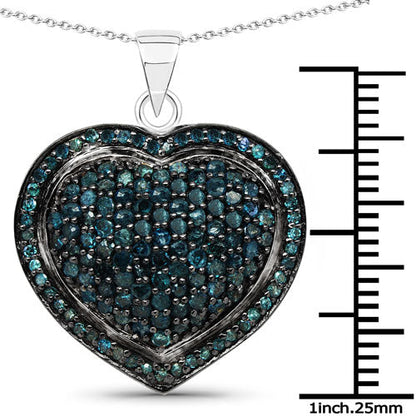 1.25 Carat Genuine Blue Diamond .925 Sterling Silver Pendant by Bids.com