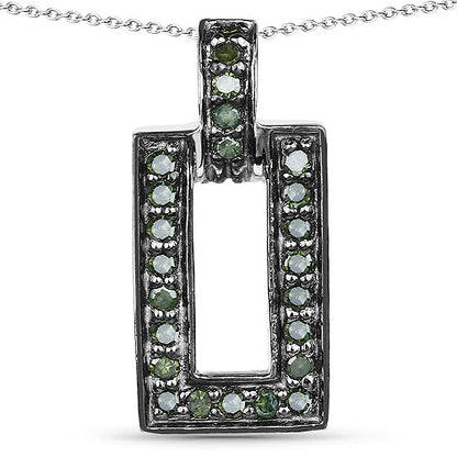 0.36 Carat Genuine Green Diamond .925 Sterling Silver Pendant by Bids.com