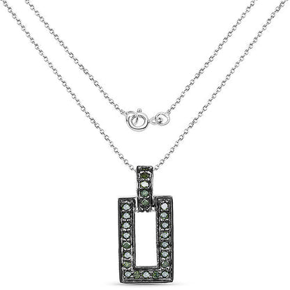 0.36 Carat Genuine Green Diamond .925 Sterling Silver Pendant by Bids.com