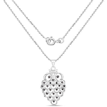 0.67 Carat Genuine Black Sapphire .925 Sterling Silver Pendant  DestGlow