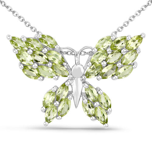 3.90 Carat Genuine Peridot .925 Sterling Silver Pendant  DestGlow