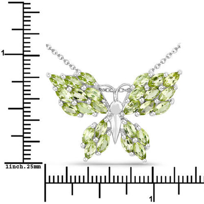 3.90 Carat Genuine Peridot .925 Sterling Silver Pendant  DestGlow
