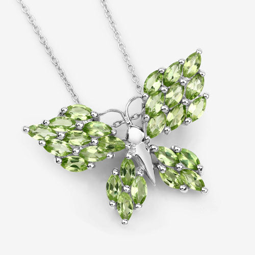3.90 Carat Genuine Peridot .925 Sterling Silver Pendant  DestGlow
