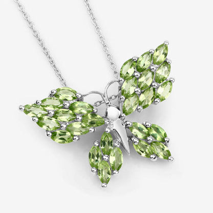 3.90 Carat Genuine Peridot .925 Sterling Silver Pendant  DestGlow