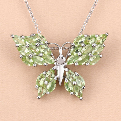 3.90 Carat Genuine Peridot .925 Sterling Silver Pendant  DestGlow