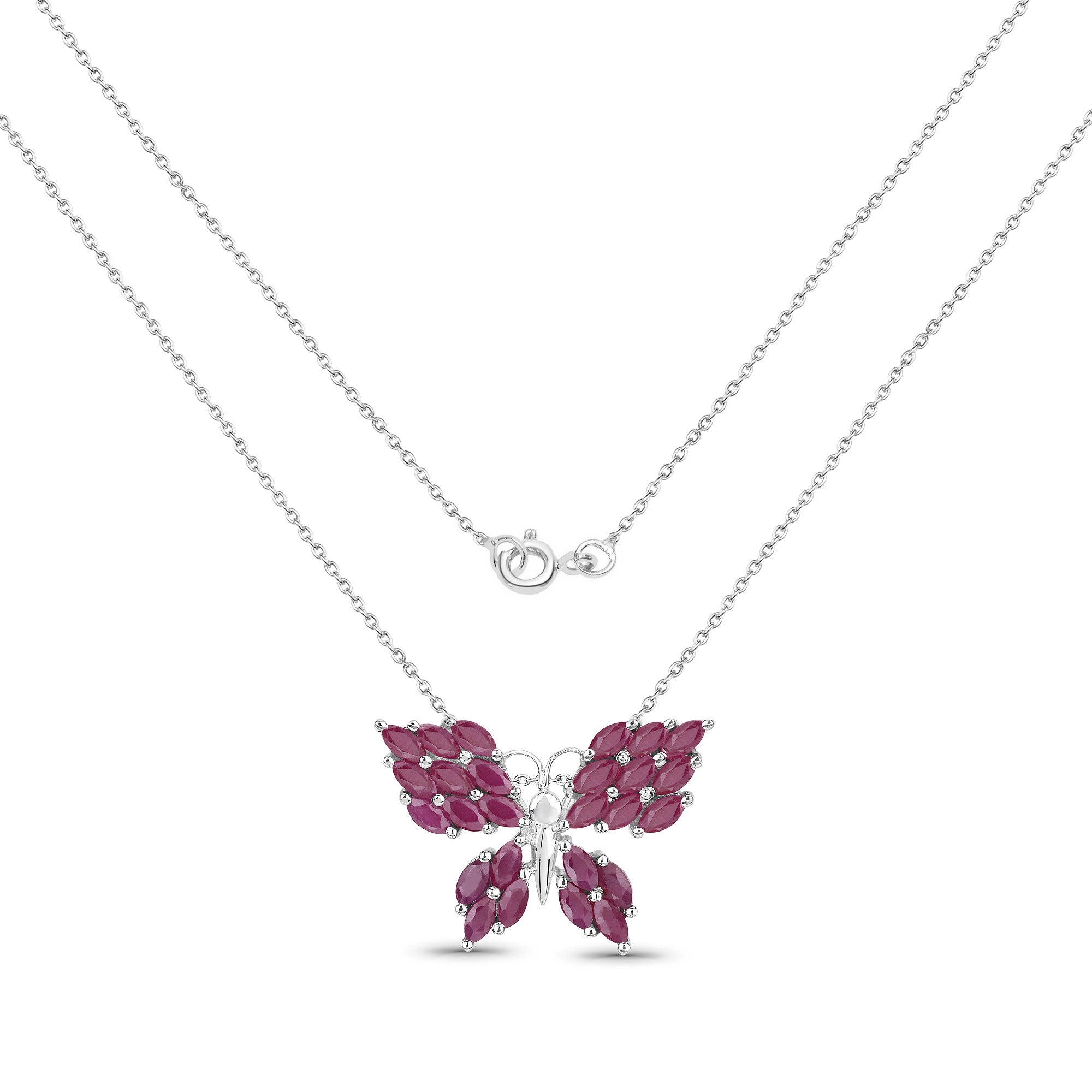 3.12 Carat Genuine Ruby .925 Sterling Silver Pendant by Avera Group