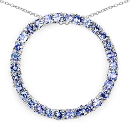 3.00 Carat Genuine Tanzanite .925 Sterling Silver Pendant  DestGlow