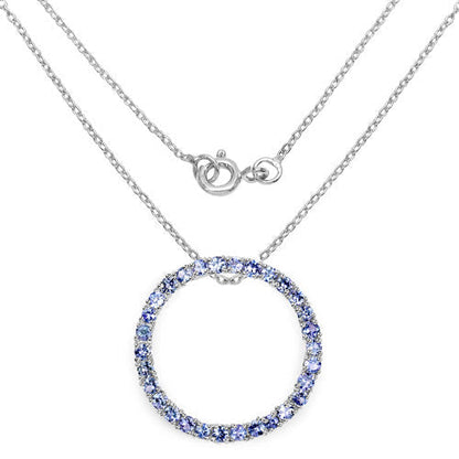 3.00 Carat Genuine Tanzanite .925 Sterling Silver Pendant  DestGlow