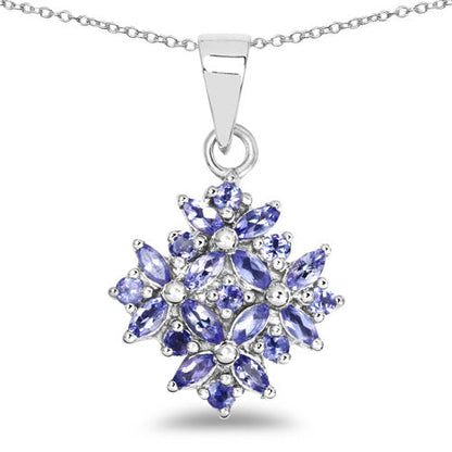 1.50 Carat Genuine Tanzanite .925 Sterling Silver Pendant  DestGlow