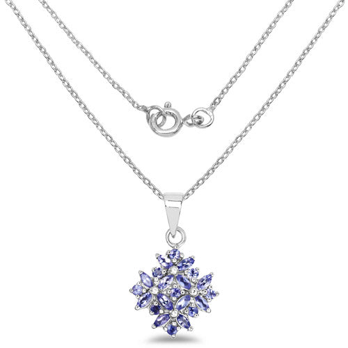 1.50 Carat Genuine Tanzanite .925 Sterling Silver Pendant  DestGlow