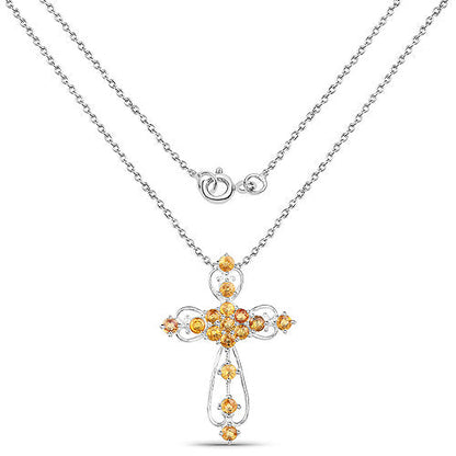 2.24 Carat Genuine Yellow Sapphire .925 Sterling Silver Pendant by Bids.com