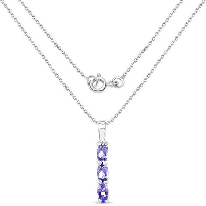 0.75 Carat Genuine Tanzanite .925 Sterling Silver Pendant  DestGlow