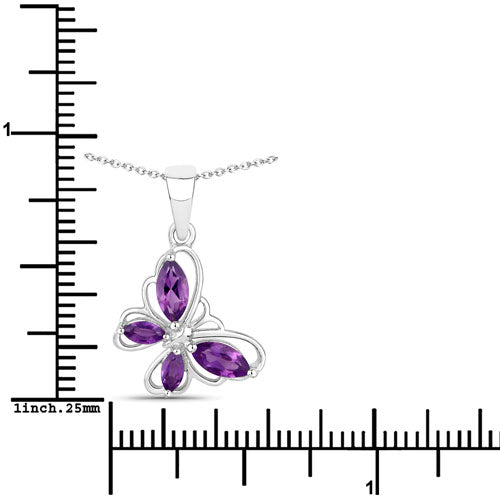 0.60 Carat Genuine Amethyst .925 Sterling Silver Pendant by Bids.com