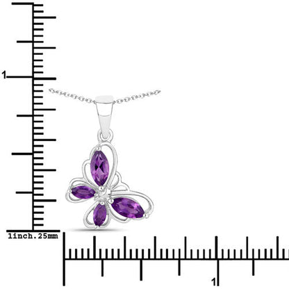 0.60 Carat Genuine Amethyst .925 Sterling Silver Pendant by Bids.com