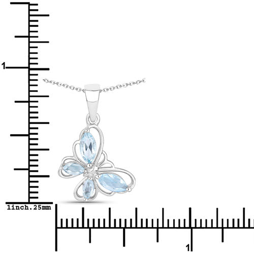 0.78 Carat Genuine Blue Topaz .925 Sterling Silver Pendant by Bids.com