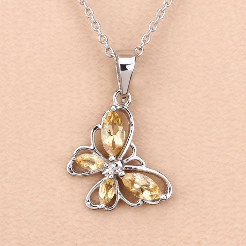 0.62 Carat Genuine Citrine .925 Sterling Silver Pendant by Bids.com