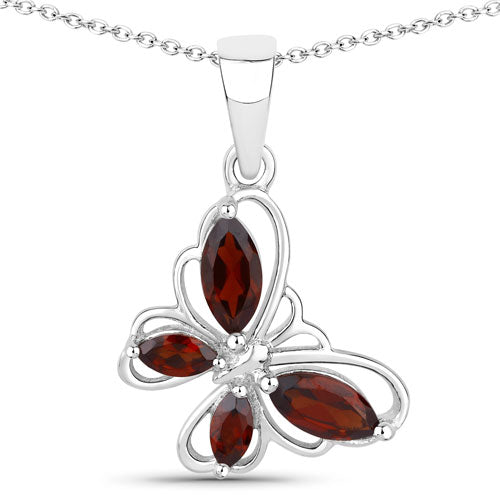 0.80 Carat Genuine Garnet .925 Sterling Silver Pendant by Bids.com