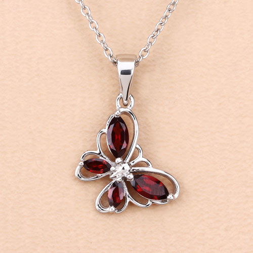 0.80 Carat Genuine Garnet .925 Sterling Silver Pendant by Bids.com