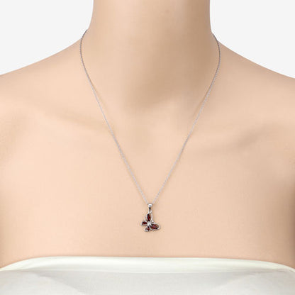 0.80 Carat Genuine Garnet .925 Sterling Silver Pendant by Bids.com