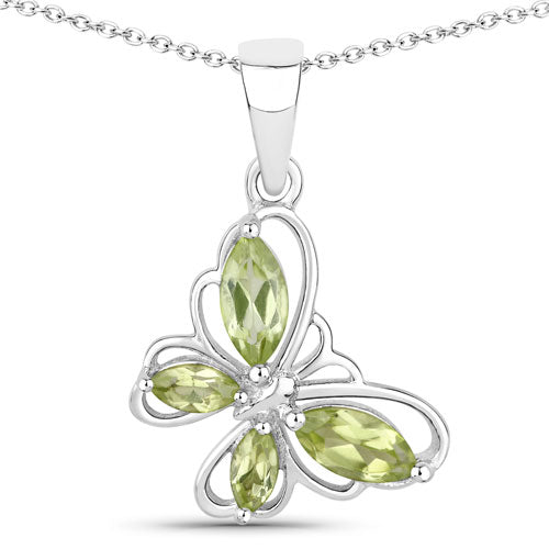 0.64 Carat Genuine Peridot .925 Sterling Silver Pendant by Bids.com