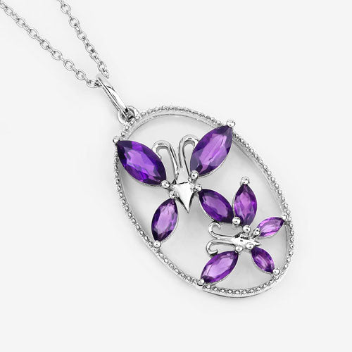 2.12 Carat Genuine Amethyst .925 Sterling Silver Pendant by Bids.com