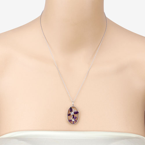 2.12 Carat Genuine Amethyst .925 Sterling Silver Pendant by Bids.com