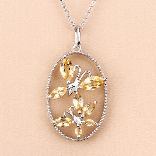 2.30 Carat Genuine Citrine .925 Sterling Silver Pendant by Bids.com