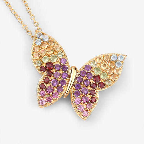1.62 Carat Genuine Multi Stones .925 Sterling Silver Pendant by Bids.com